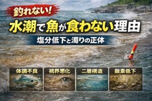 水潮は“釣れない”のではなく、「いつも通りやると釣れない」が正解です。釣太郎