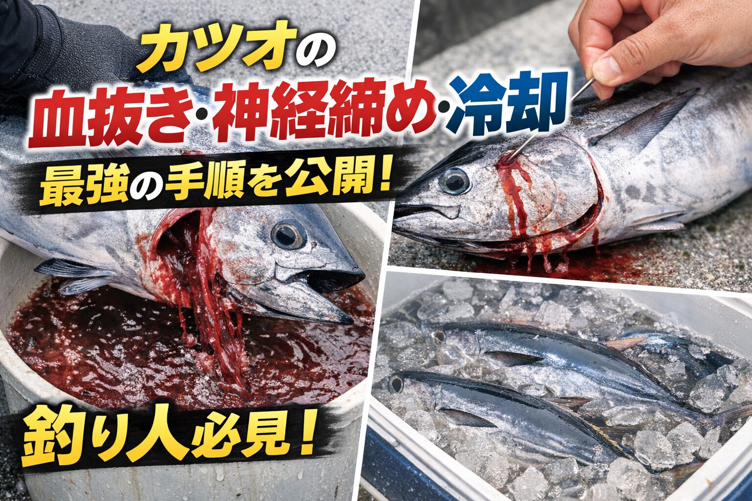 カツオは・すぐ締める ・しっかり血を抜く・神経締めで劣化を止める・海水氷で一気に冷やす。 これだけで別次元の味になります。釣太郎