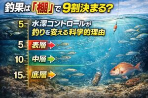 釣果の本質は棚。魚がいる場所にエサを入れる。 これがすべてです。釣れない時は、まず棚を疑う。これだけで結果は変わります。釣太郎