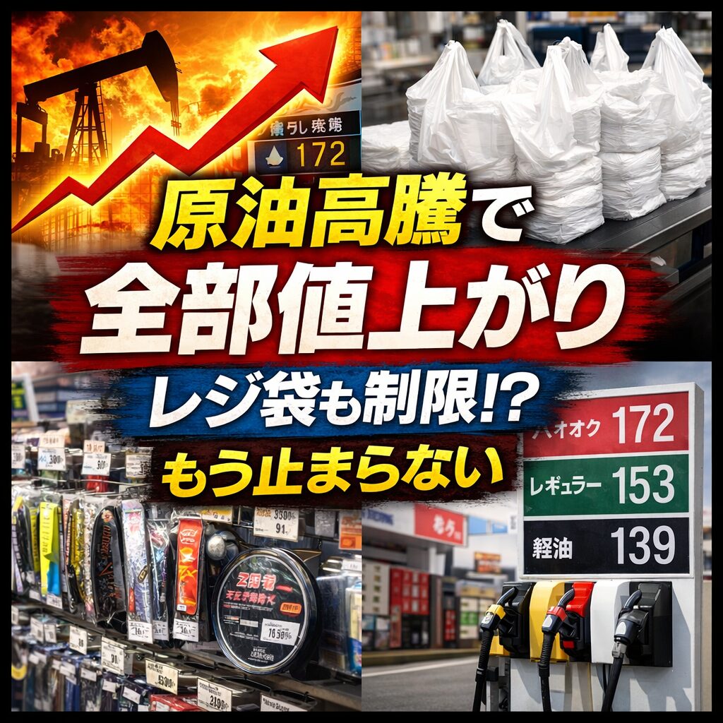 今回の原油高騰は、単なる値上げでは終わりません。 供給制限という「次の段階」に入っています。釣太郎