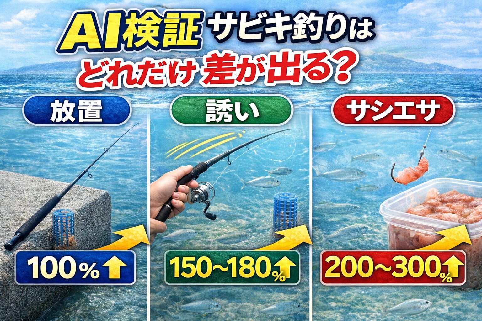 サビキ釣りは“何もしない釣り”ではありません。誘いで気付かせる。 サシエサで食わせる。 この2つをやるかどうかで、釣果は別物になる。釣太郎