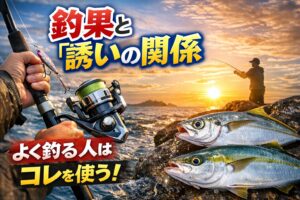 誘いとは、魚の本能を刺激し、迷いを消し、食わせるための科学的アプローチ。よく釣る人ほど誘いを多用するのは、単なるテクニックではなく、 魚の脳と生態に基づいた“理にかなった行動”だから。釣太郎