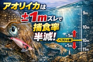 アオリイカは「棚合わせ」が命。±1mのズレで釣果が半減するのは科学的にも実釣的にも事実。棚合わせこそが、アオリイカ釣りの“最重要スキル”釣太郎