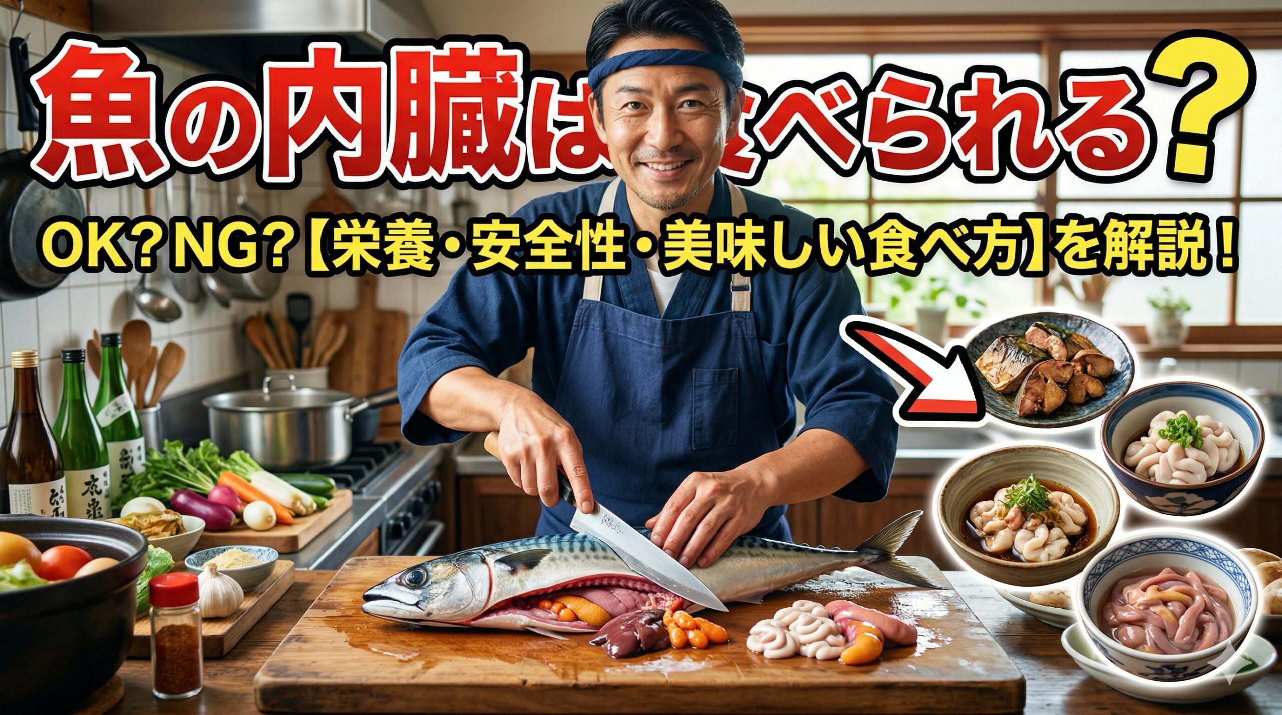 魚内臓を安全に食べるための３つの鉄則。「鮮度が抜群に良い魚」だけ。アニサキスなどの寄生虫チェック。釣太郎