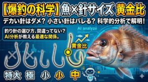 魚の大きさと針のサイズには、釣果を左右する明確な科学的法則が存在します。釣太郎