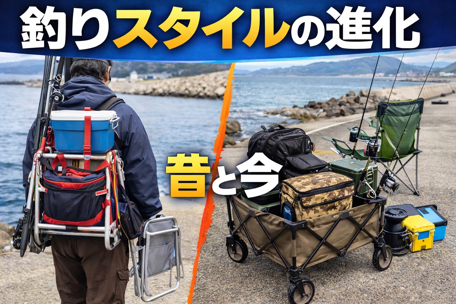 背負子の時代から、キャリー、そしてアウトドアワゴンへ。釣りは今、 「より楽に、より快適に」進化しています。釣太郎