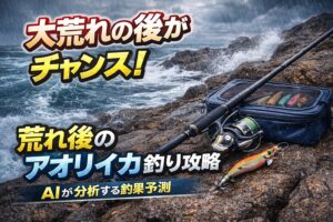 今日4月4日土曜日、和歌山南紀は海は大荒れで雨も降っているが、この後のアオリイカ釣りについて、これは好機となる可能性大。釣太郎