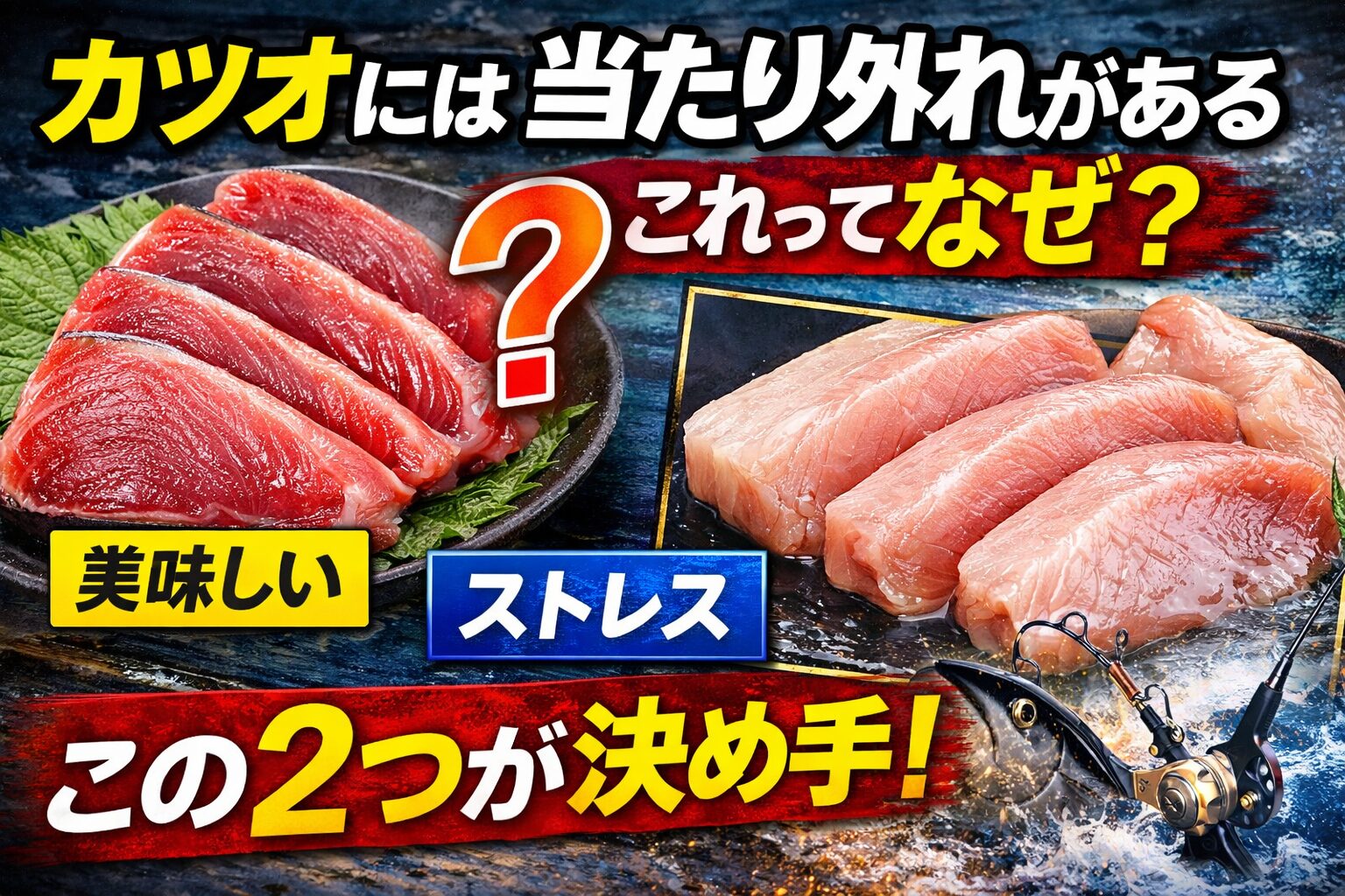 カツオの当たり外れは ・エサ状況・回遊状態 ・水温・ストレス・処理スピード。これ全部の掛け算で決まる。釣太郎