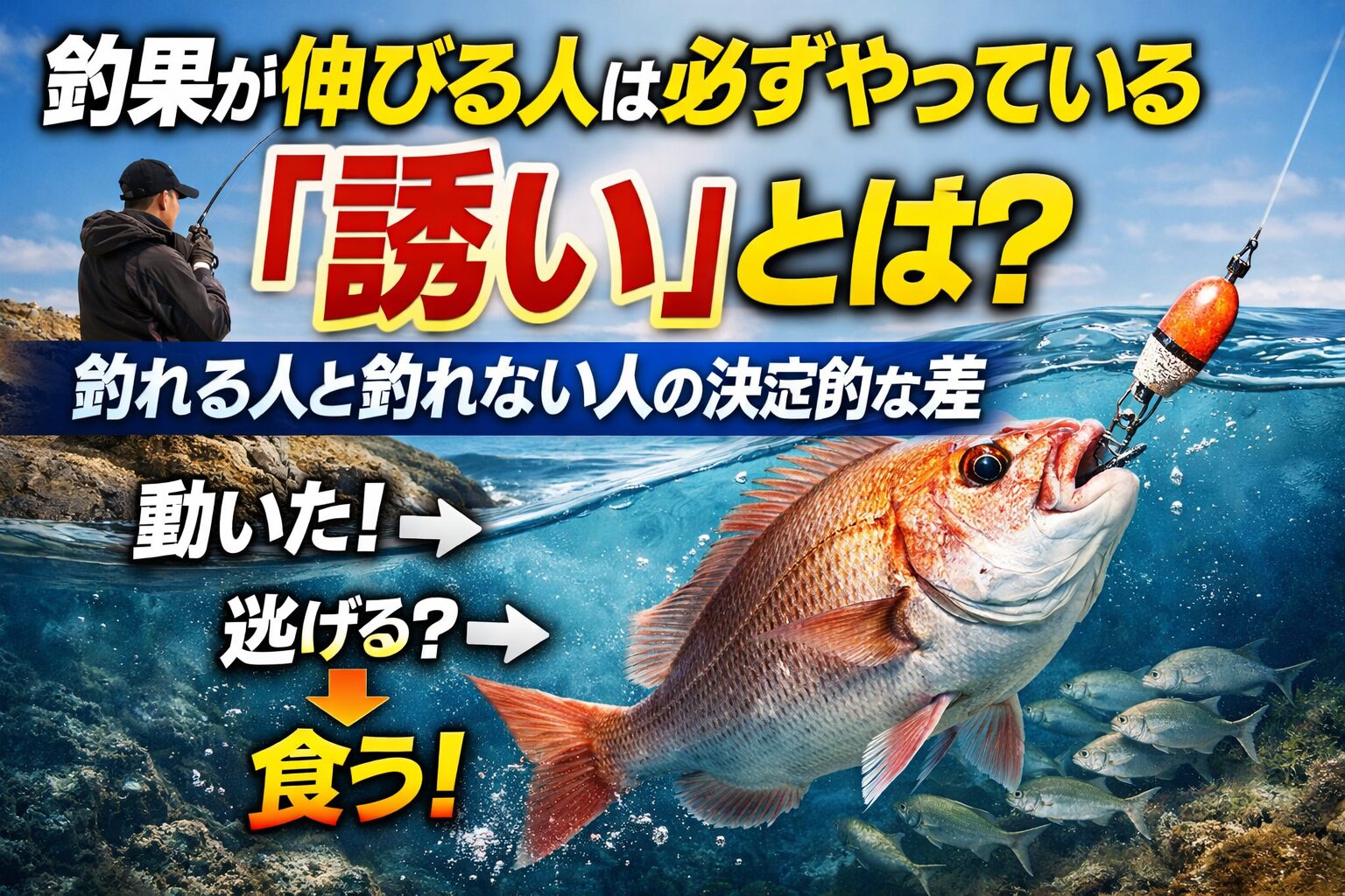釣果の差は、誘いで決まると言っても過言ではありません。投げて待つだけでは限界がある。だからこそ誘いが必要です。 よく釣る人は例外なくやっています。釣太郎